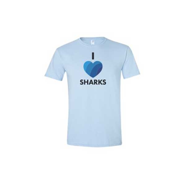 Blue I heart Sharks tshirt
