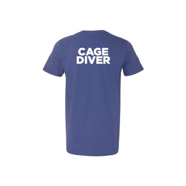 Blue tshirt cage diver