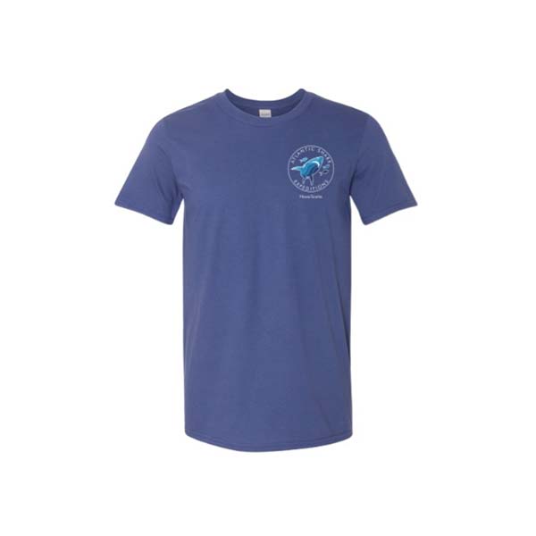 Blue tshirt Atlantic Shark Expeditions logo